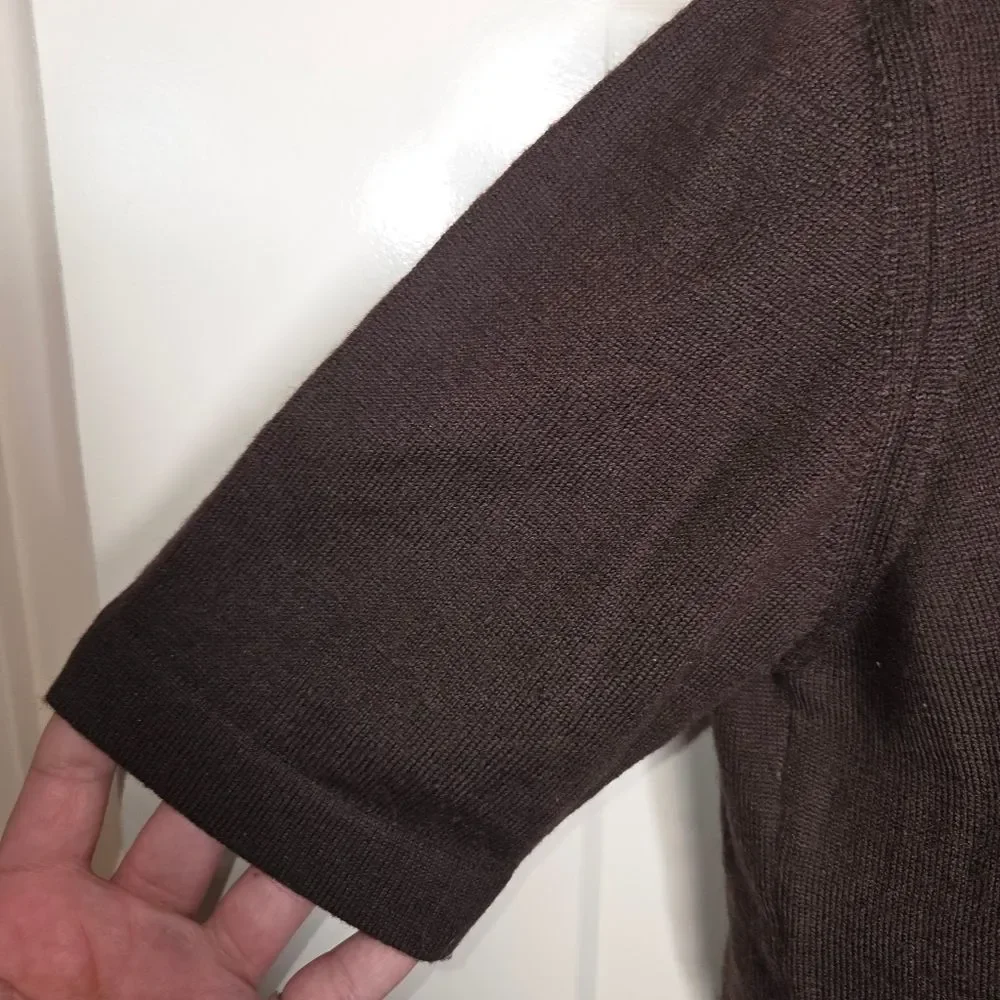 Kasha Di Rodier Wool Blend Elbow Sleeve Choclate Brown Sweater Size 38 Small